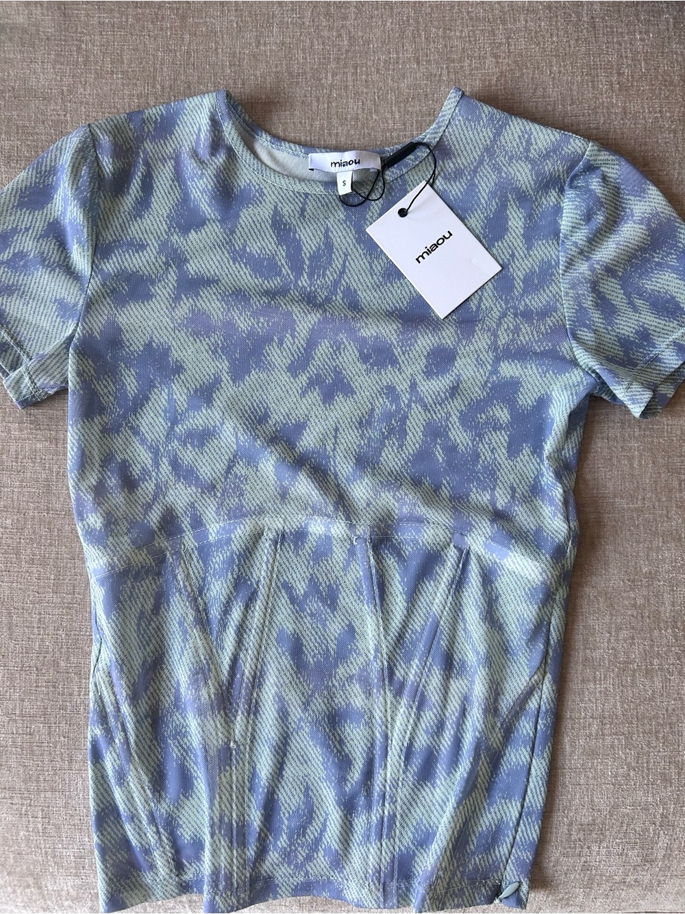Miaou Lavender and Sage Short Sleeve Knit Tee